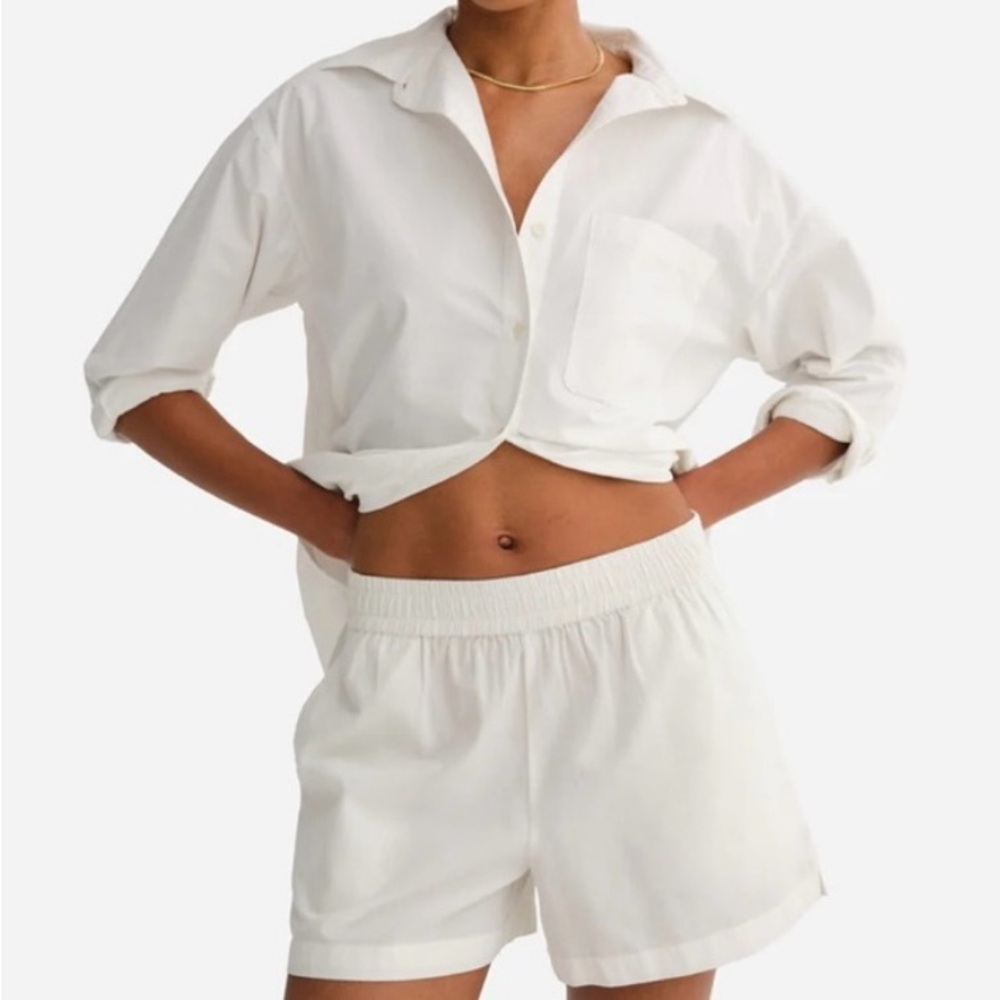 MATE the Label White Button Down Shirt & Shorts